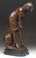 Appraisal: UNSIGNED th Century SAUCY LADY Bronze depicts an Art Nouveau