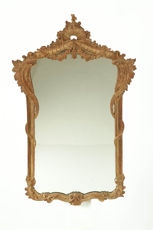 Appraisal: ORNATE GILT FRAMED MIRROR Probably Italian th century wood Orately