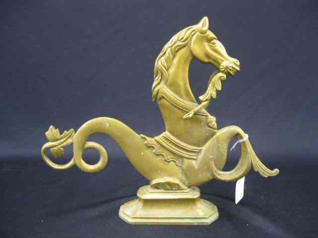 Appraisal: Brass Figural Doorstop of a Seahorse ''