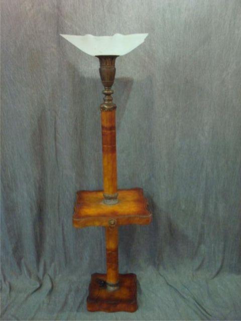 Appraisal: Leathertop Lamp Table From a Long Island home Dimensions high