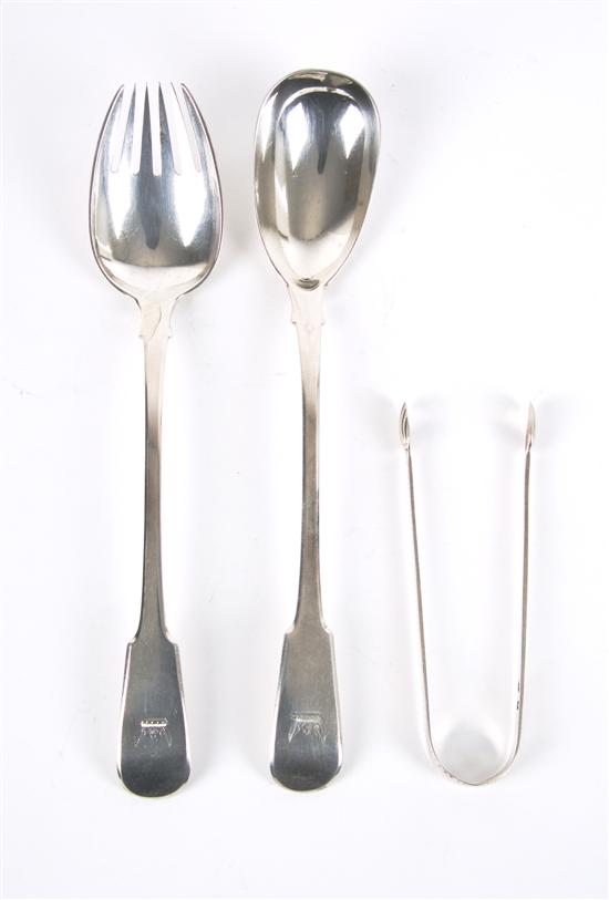 Appraisal: A Georgian Sterling Silver Long Fork and Spoon London Length