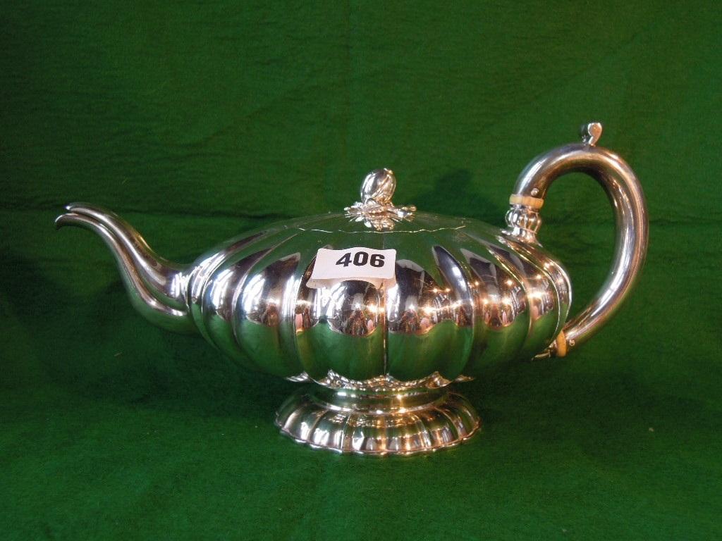 Appraisal: A Regency George IV teapot of squat gourd form with