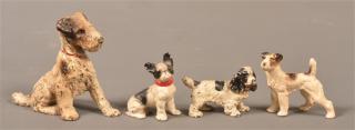 Appraisal: Four Hubley Cast Painted Cast Iron Dog Form Bookend and