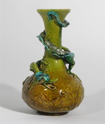 Appraisal: A Burmantoft's Faience dragon vase model no modelled in relief