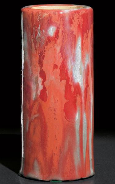 Appraisal: DEDHAM Experimental cylindrical vase by Hugh Robertson covered in a