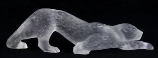 Appraisal: Large Lalique Zeila Panther Clear Frosted Figure Good conditon Labels