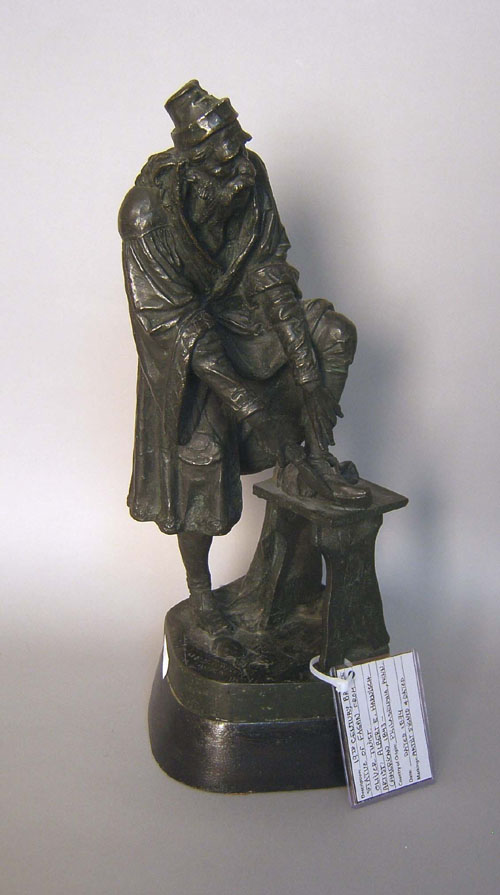 Appraisal: Bronze figure of a man signed A E Harnisch h