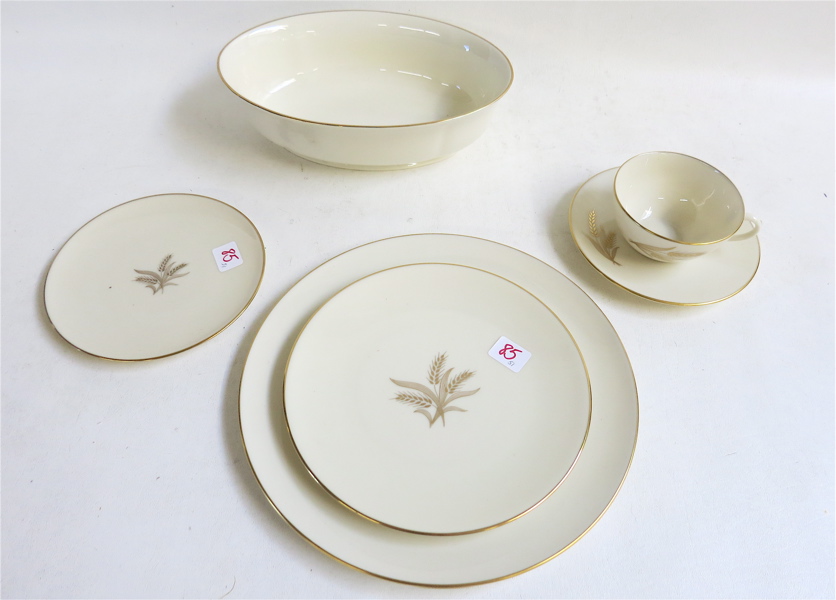 Appraisal: LENOX CHINA SET fifty-one pieces in the Wheat pattern comprised