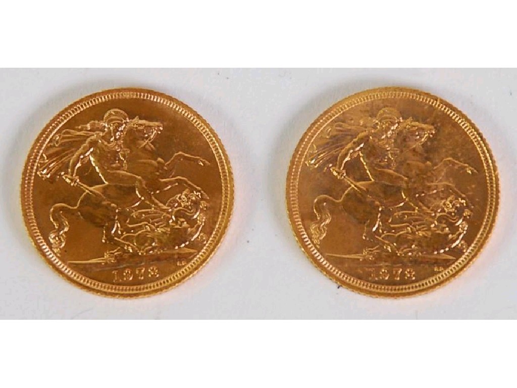 Appraisal: TWO ELIZABETH II GOLD SOVEREIGNS