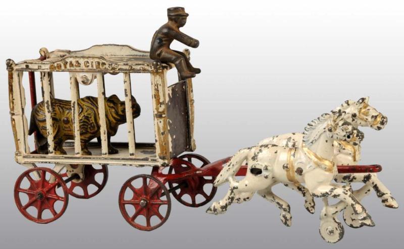 Appraisal: Cast Iron Hubley -Horse Royal Circus Cage Wagon Description Includes