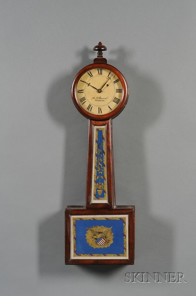 Appraisal: Mahogany Patent Timepiece or Banjo Clock by A D Bowen