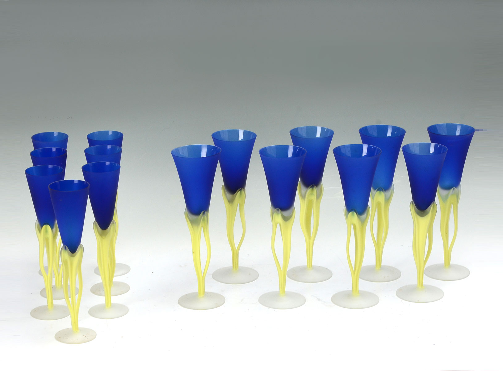 Appraisal: PIECE JOZEFINA KROSNO ART GLASS STEMWARE Comprising tall water glasses