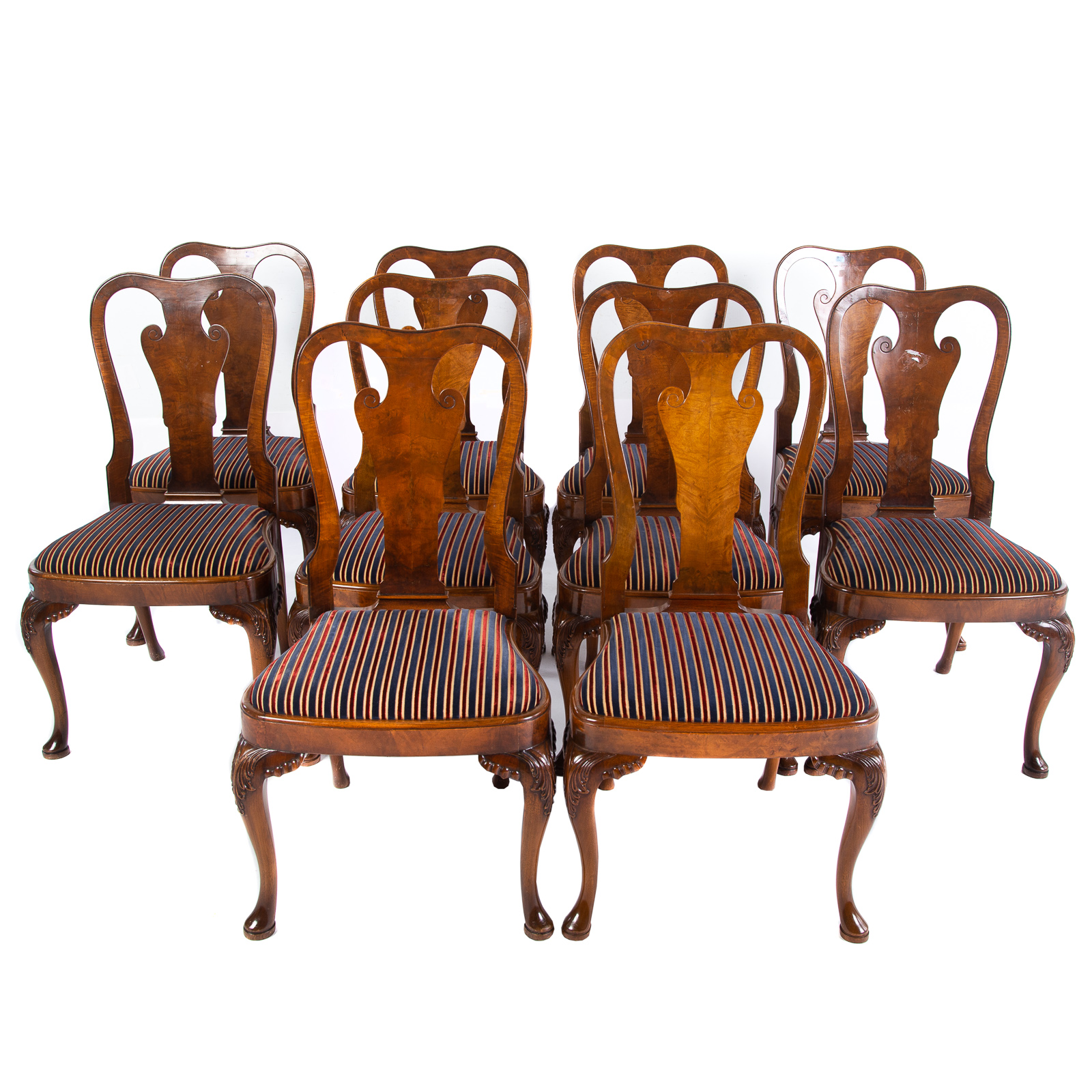 Appraisal: SET OF GEORGE II STYLE MAHOGANY DINING CHAIRS th century