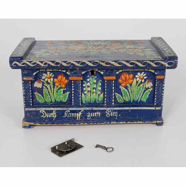 Appraisal: Miniature Painted Chest German or Austrian early th century Pine