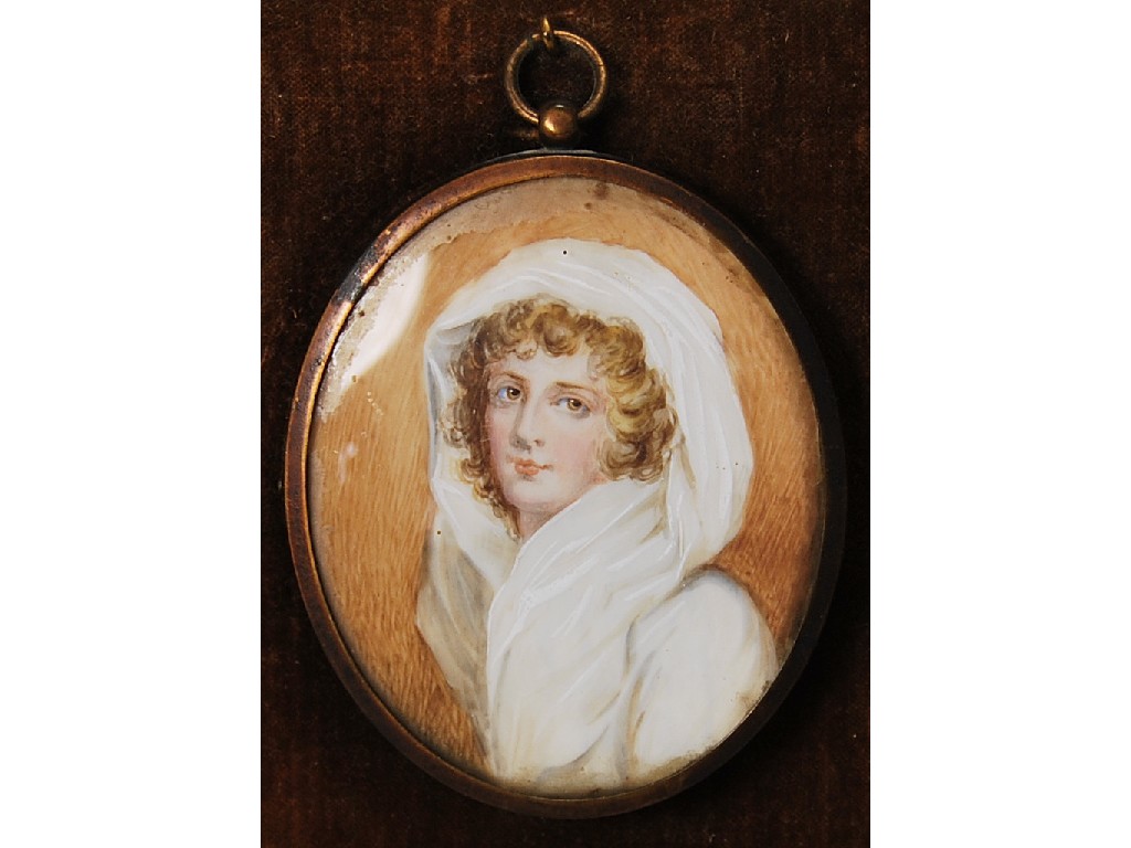 Appraisal: After John Cosway miniature portrait of a young woman in