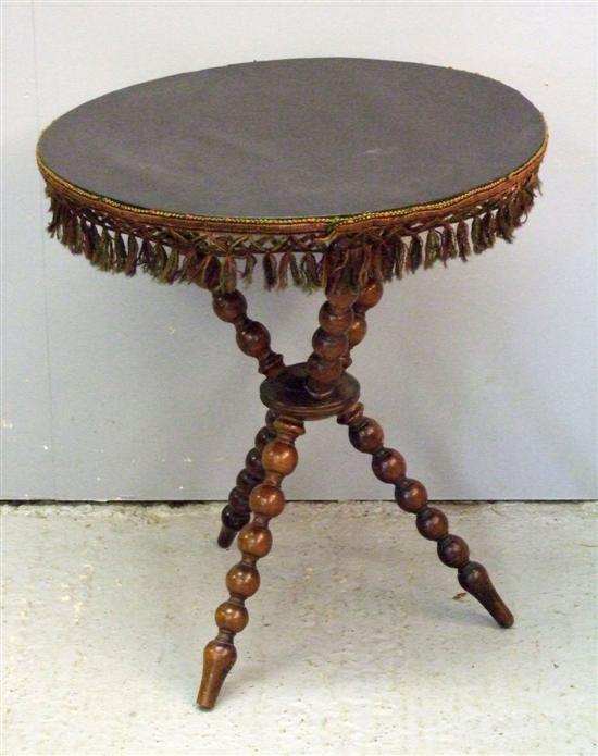 Appraisal: Early th century walnut bobbin turned cricket table