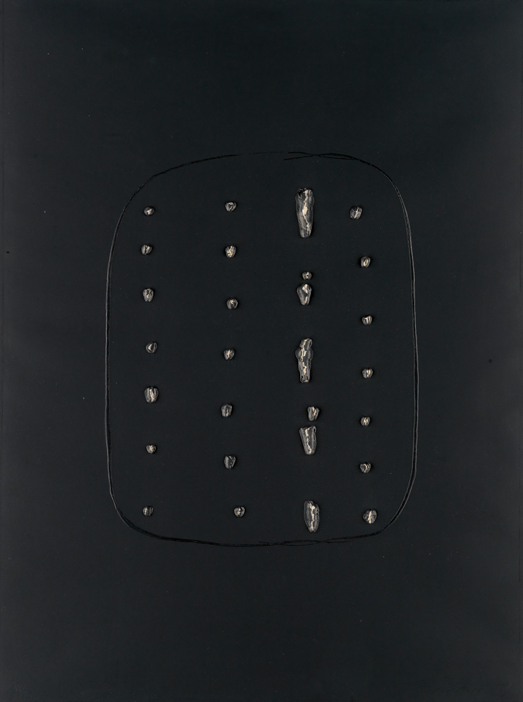 Appraisal: LUCIO FONTANA Concetto Spaziale A Etching and embossing with punched