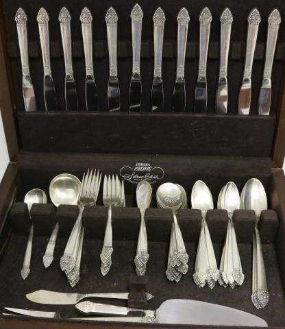 Appraisal: STERLING SILVER FLATWARE SET BY ONEIDA KINGCEDRIC PATTERN CA PIECES