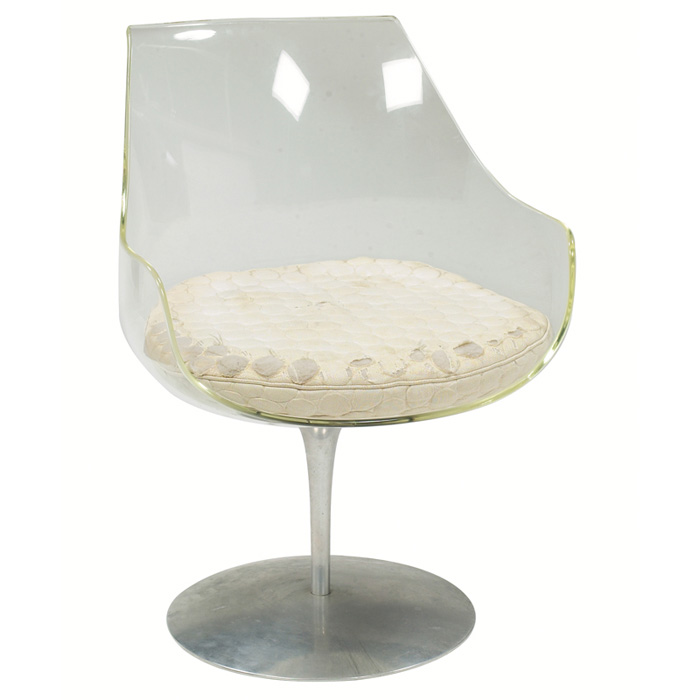 Appraisal: Irwin and Estelle Laverne Champagne chair by Laverne International c