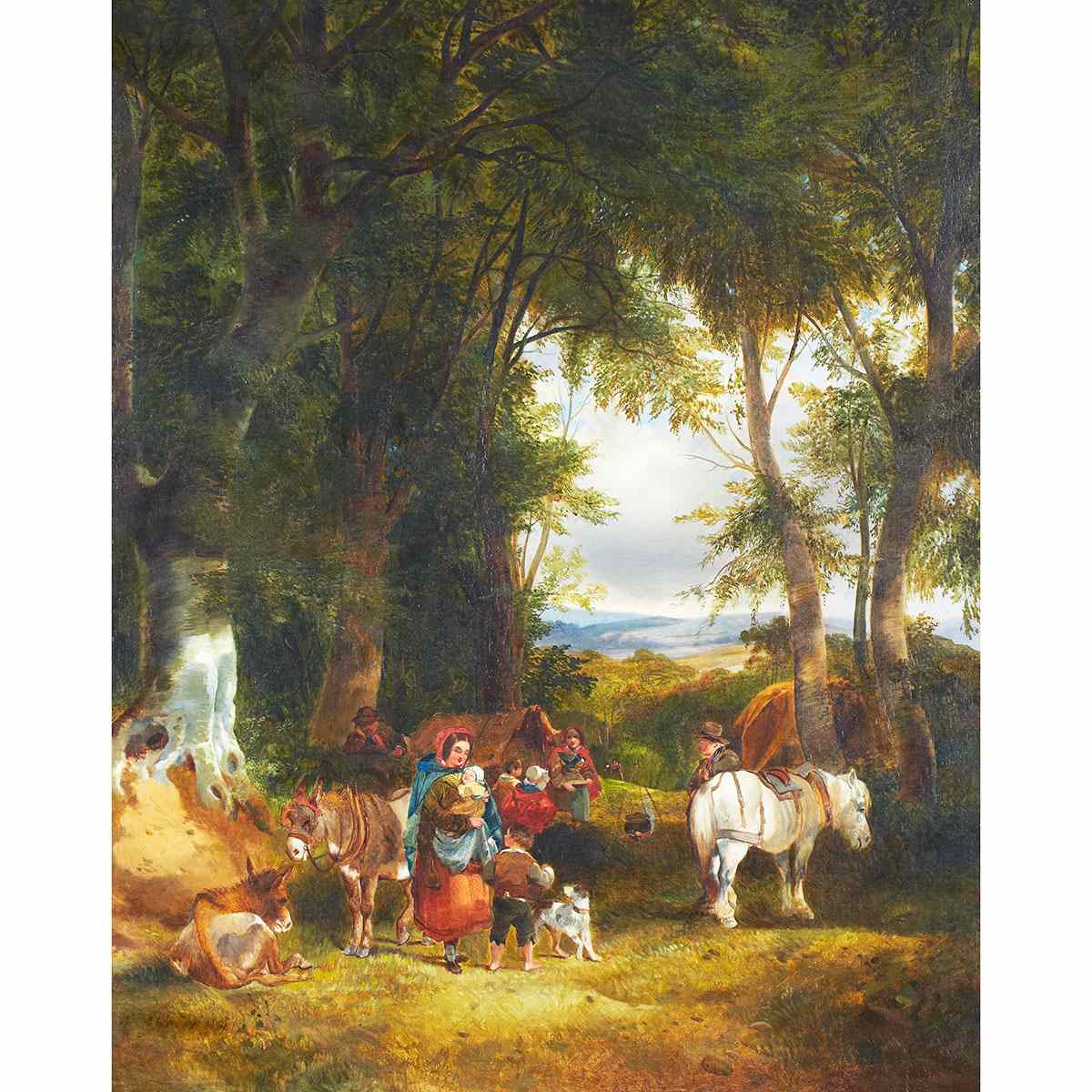 Appraisal: William Shayer the Elder - British GIPSEYS ENCAMPING Oil on