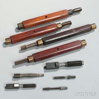 Appraisal: Eight Woodworking Taps late th century three steel examples for