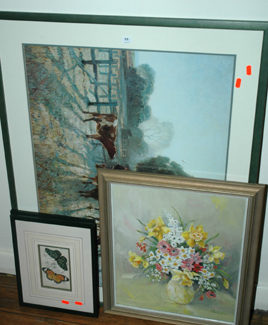 Appraisal: GROUP OF WORKS INCLUDING TWO HAND COLOURED ENGRAVINGS