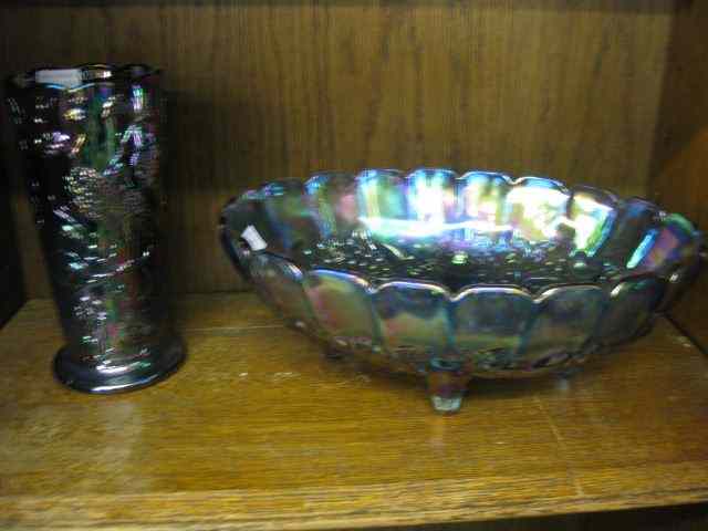 Appraisal: pcs Carnival Glass oval footed fruit bowland a '' Peacock