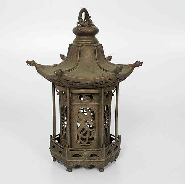 Appraisal: Chinese Hanging Lantern China A bronze hanging lantern in the