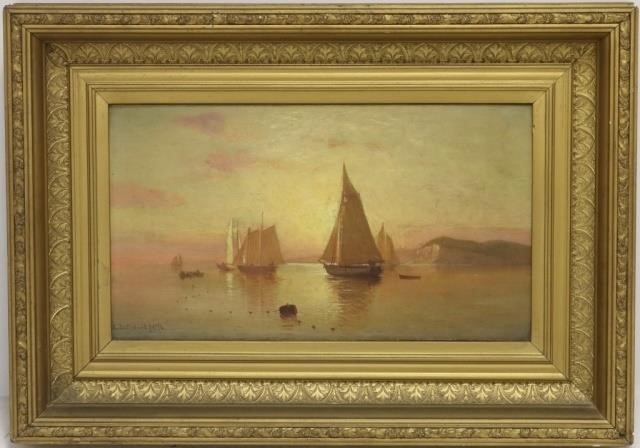 Appraisal: LEMUEL D ELDRED - FAIRHAVEN MA OILPAINTING ON CANVAS DEPICTING