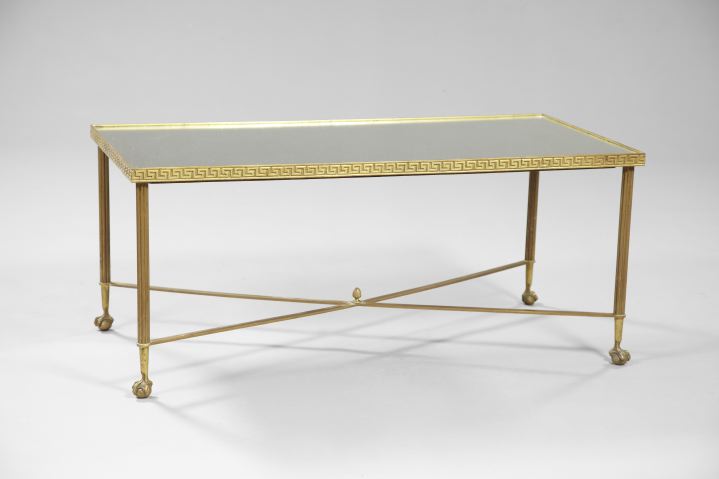 Appraisal: English Gilt-Metal and Mirrored Glass Cocktail Table mid- th century