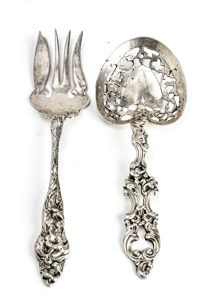 Appraisal: Silvercraft Art Nouveau Silver Serving Pieces Silvercraft Art Nouveau sterling