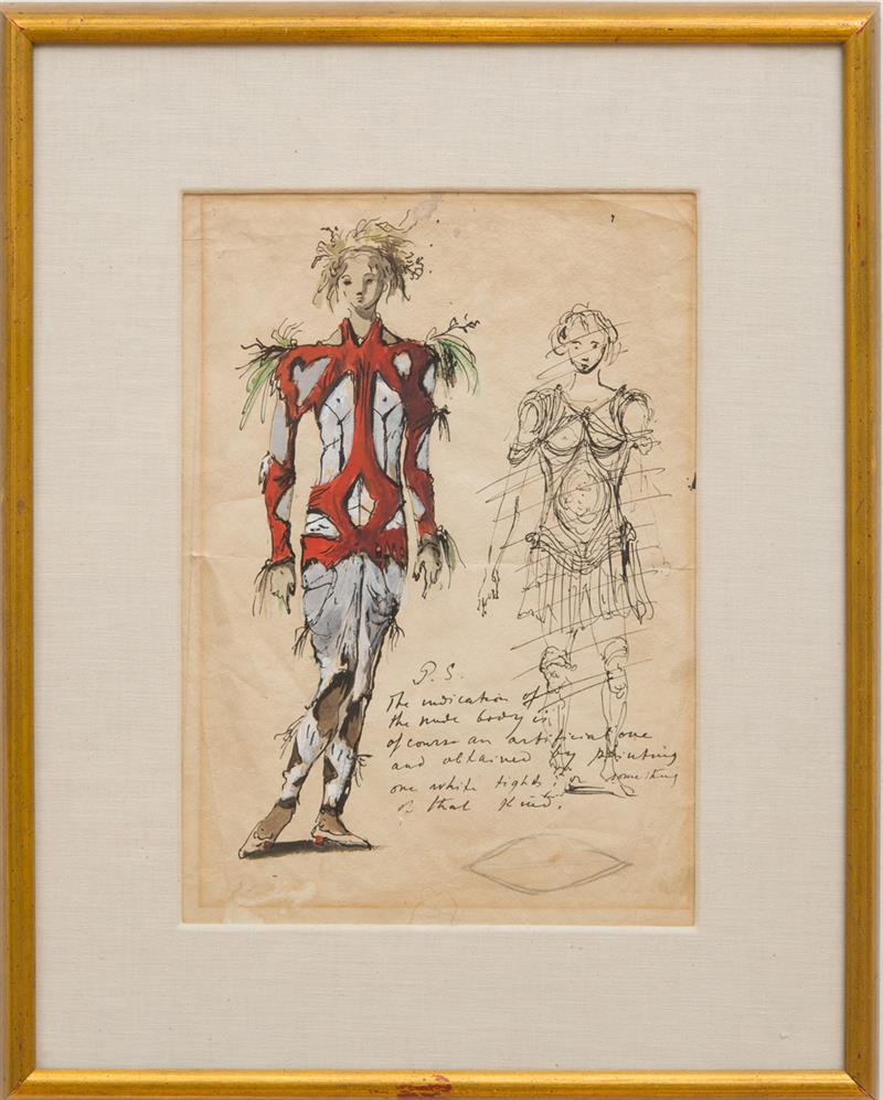 Appraisal: EUGENE BERMAN - COSTUME DESIGN Ink watercolor and gouache on