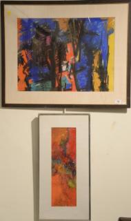 Appraisal: Two abstract paintings including Gerald Samuels - oil on board