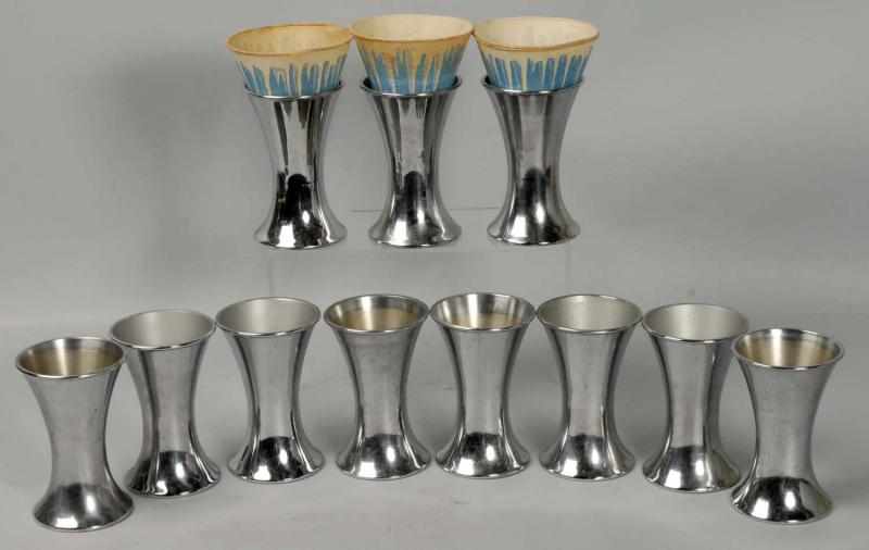 Appraisal: Lot of Chrome Plated Sno-Cone Holders Description Made to accommodate