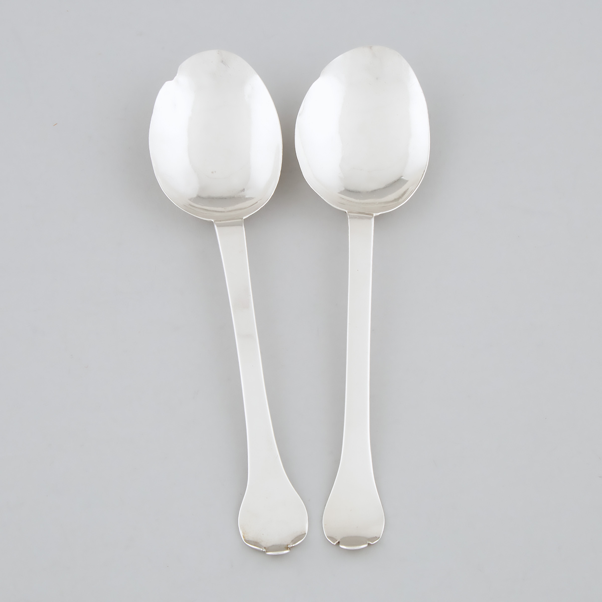 Appraisal: Pair of Late th Century Silver Trefid Spoons London c