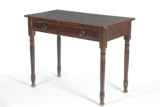 Appraisal: DECORATED DRESSING TABLE New England - pine With one drawer