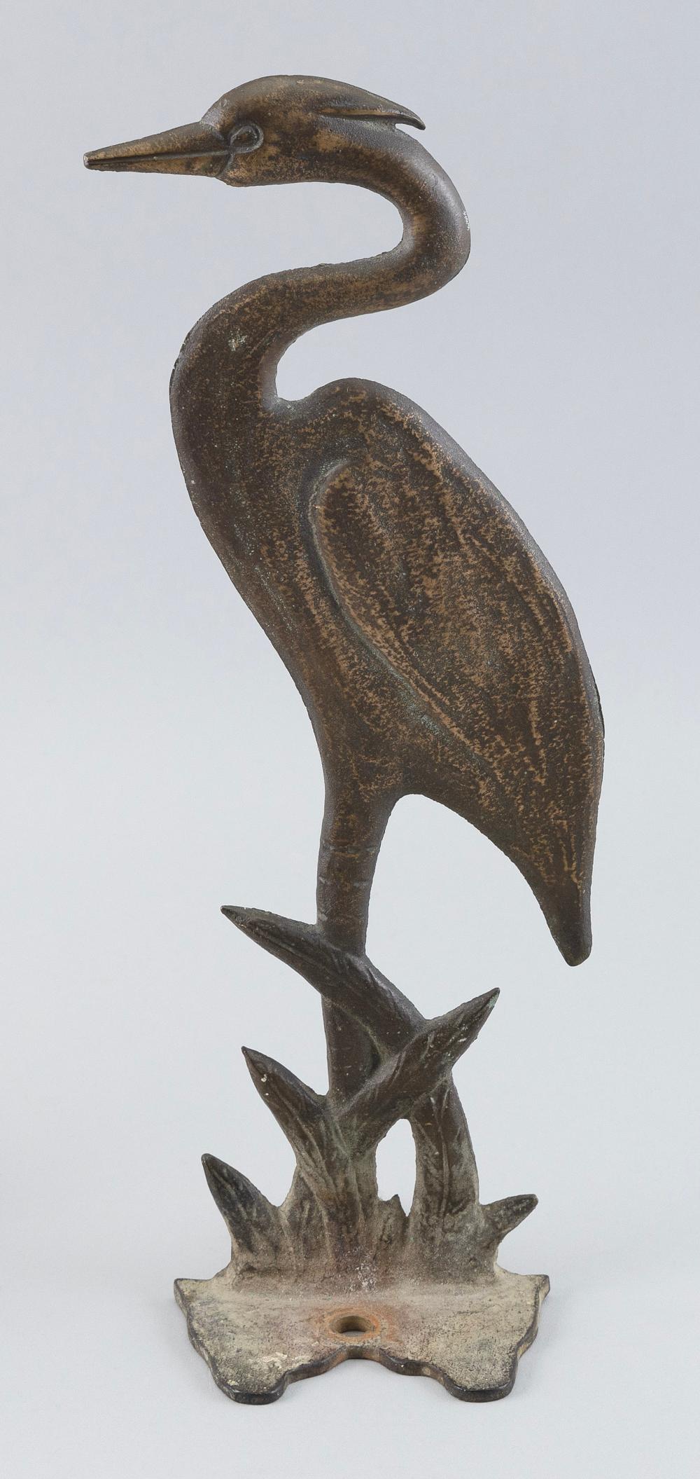 Appraisal: BRASS FIGURE OF A CRANE Early th Century Standing in