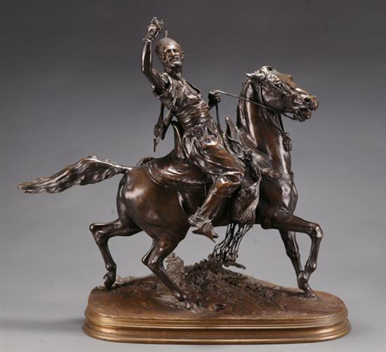 Appraisal: Mene Pierre Jules French - Bronze sculpture Arab falconer on