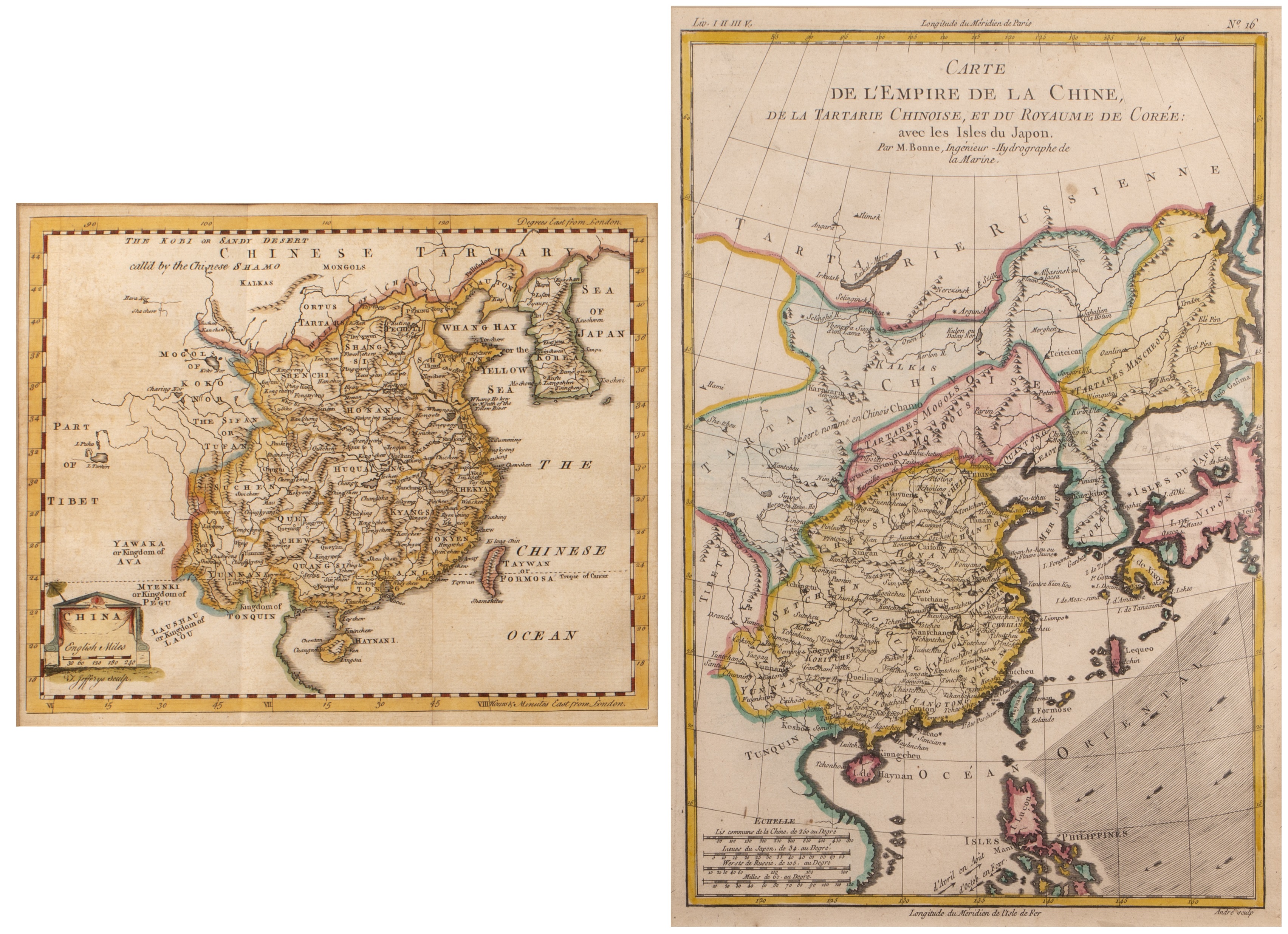 Appraisal: Carte map de l'Empire de la Chineby Rigobert Bonne -