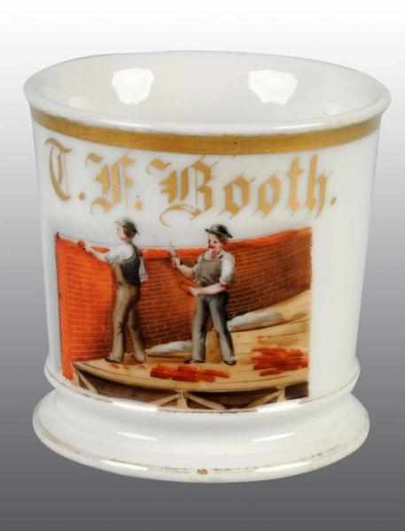 Appraisal: Bricklayers Occupational Shaving Mug Description D C porcelain mug shows