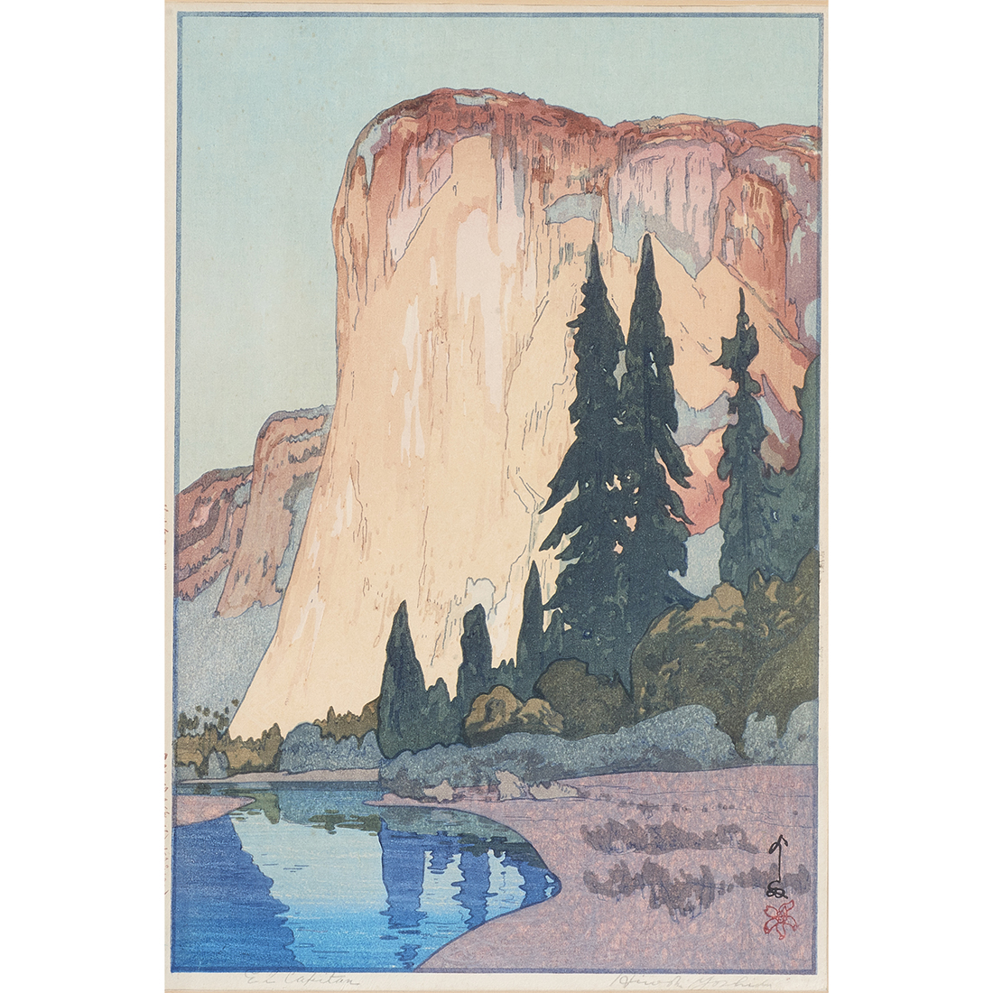 Appraisal: PRINT HIROSHI YOSHIDA Hiroshi Yoshida Japanese - El Capitan woodcut