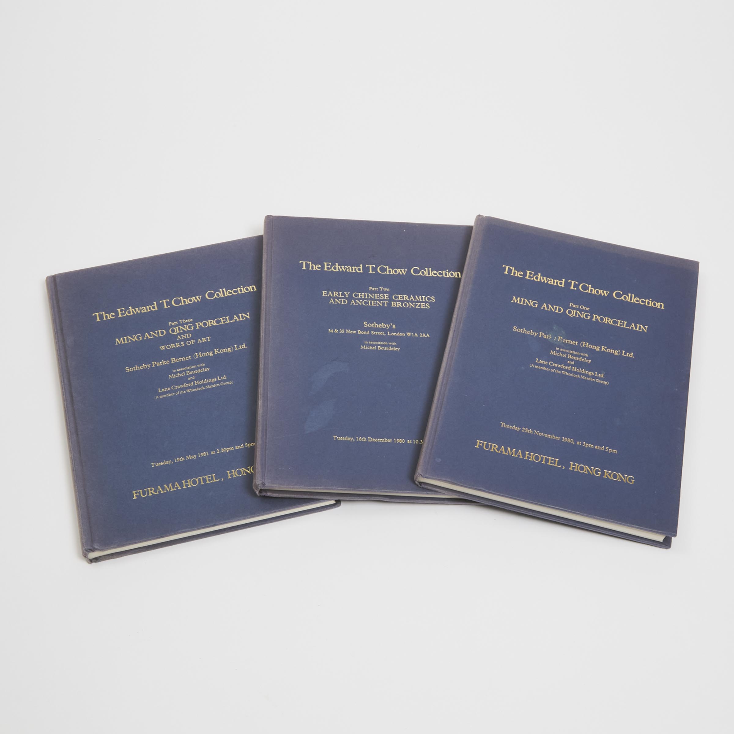 Appraisal: A Complete Set of Three Sotheby's Edward T Chow Catalogues