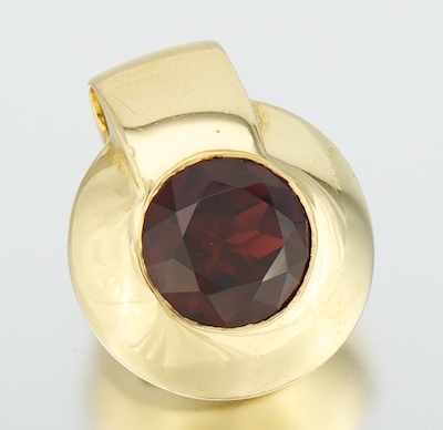 Appraisal: A Ladies' k Gold and Garnet Pendant k yellow gold