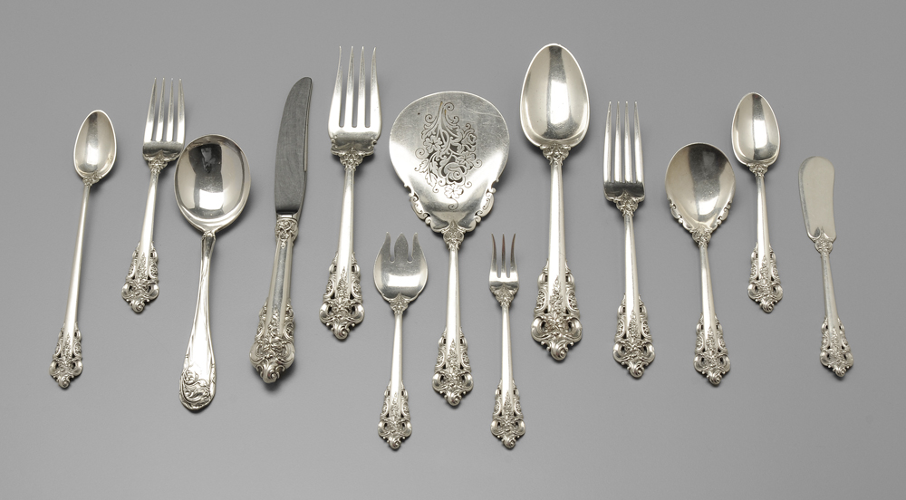 Appraisal: Wallace Grande Baroque Sterling Flatware American th century pieces no