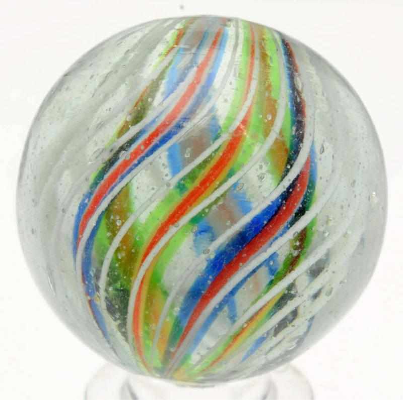 Appraisal: Divided Core Swirl Marble Divided core consists of alternating red