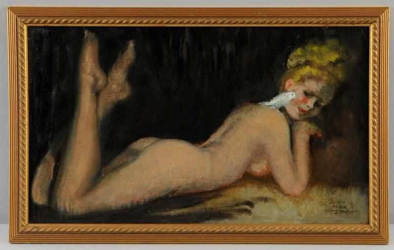 Appraisal: Oil on Board by Peter Driben Description Nude Dancer with