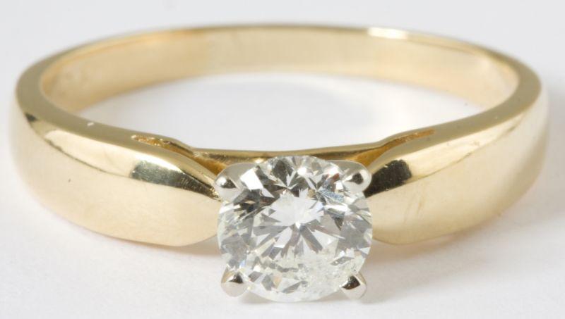 Appraisal: KT Yellow and White Gold Diamond Solitaire Ring with one