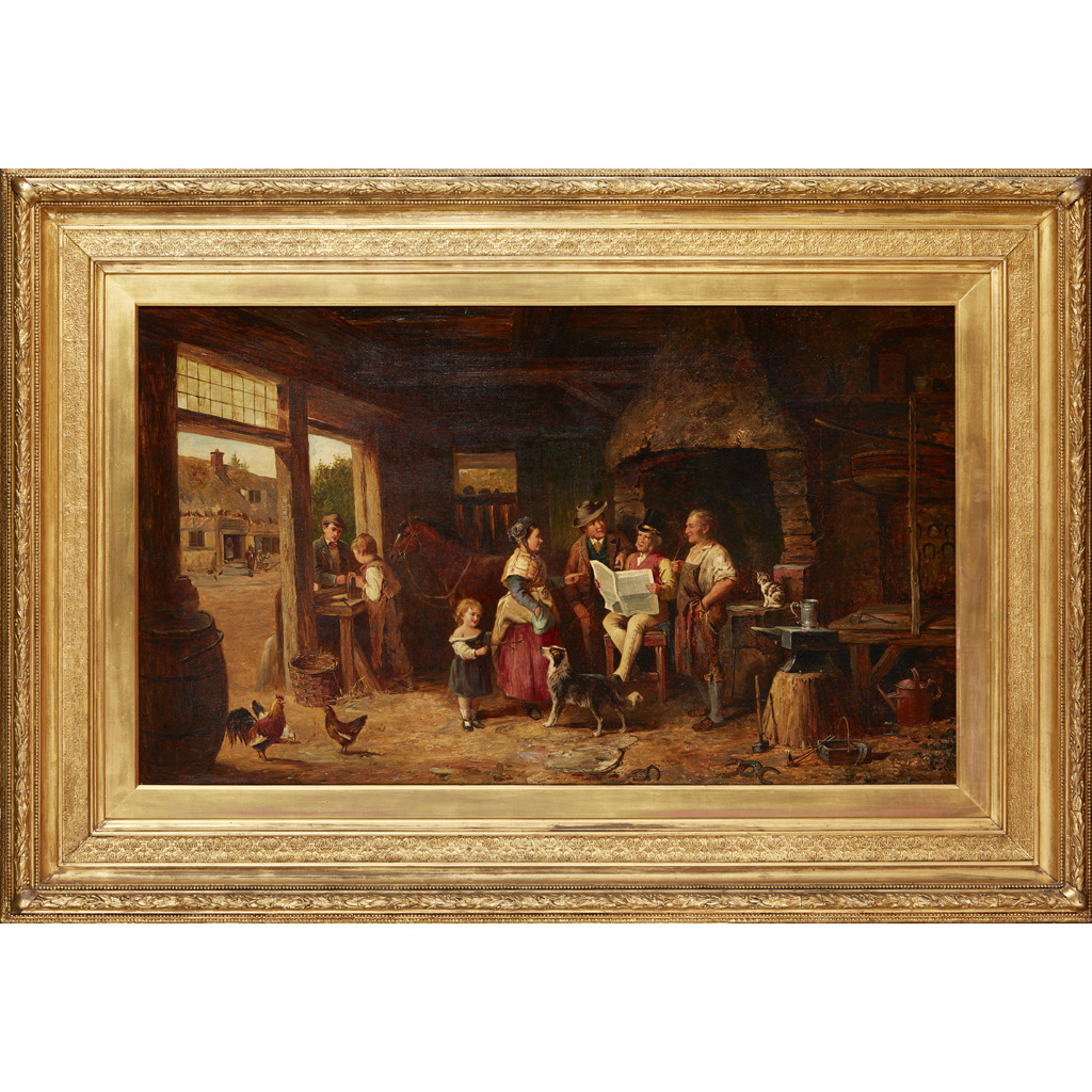 Appraisal: MANNER OF CHARLES HUNT BRITISH - AT THE BLACKSMITH'S Oil