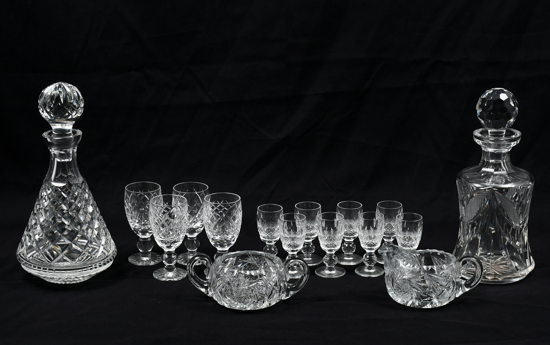 Appraisal: PC WATERFORD DECANTER GLASS COLLECTION Comprising - Decanters - Goblets