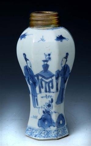 Appraisal: A CHINESE PROBABLY TH CENTURY OCTAGONAL BALUSTER SMALL VASE decorated